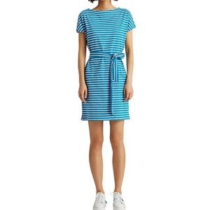Lauren Ralph Lauren Striped Belted Boatneck T-shirt Dress Medium